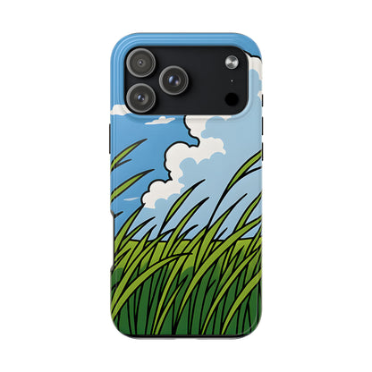 Breezy Meadow Tough Case - Blue Sky & Summer Grass Aesthetic Cover