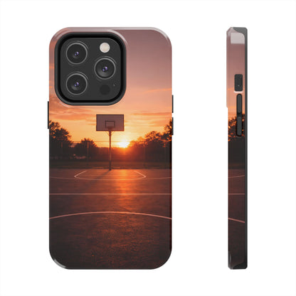 Golden Hour Basketball Court Tough Case - Urban Sunset Cover for iPhone & Samsung