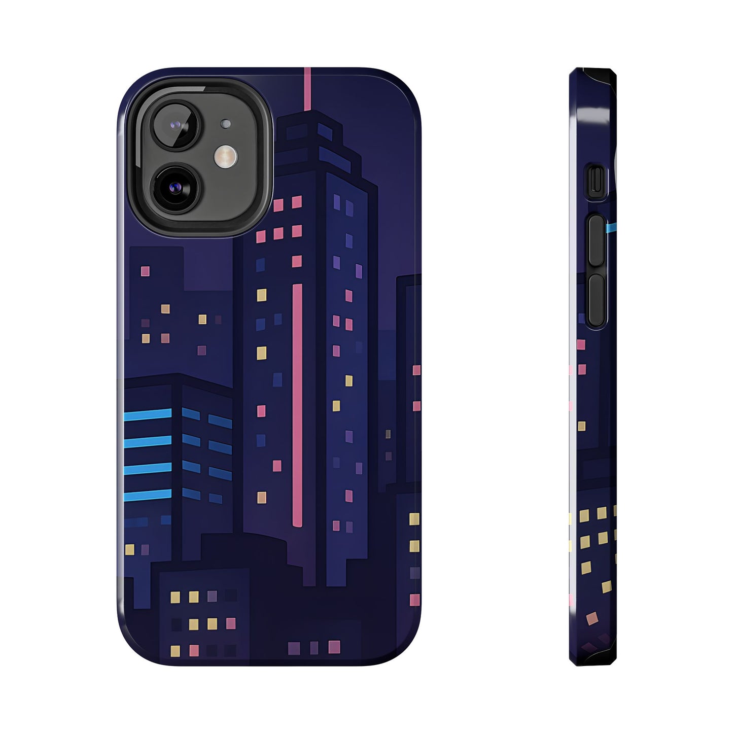 Lo-Fi Night City Tough Case - Pastel Urban Skyline Cover for iPhone & Samsung