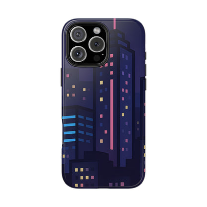 Lo-Fi Night City Tough Case - Pastel Urban Skyline Cover for iPhone & Samsung