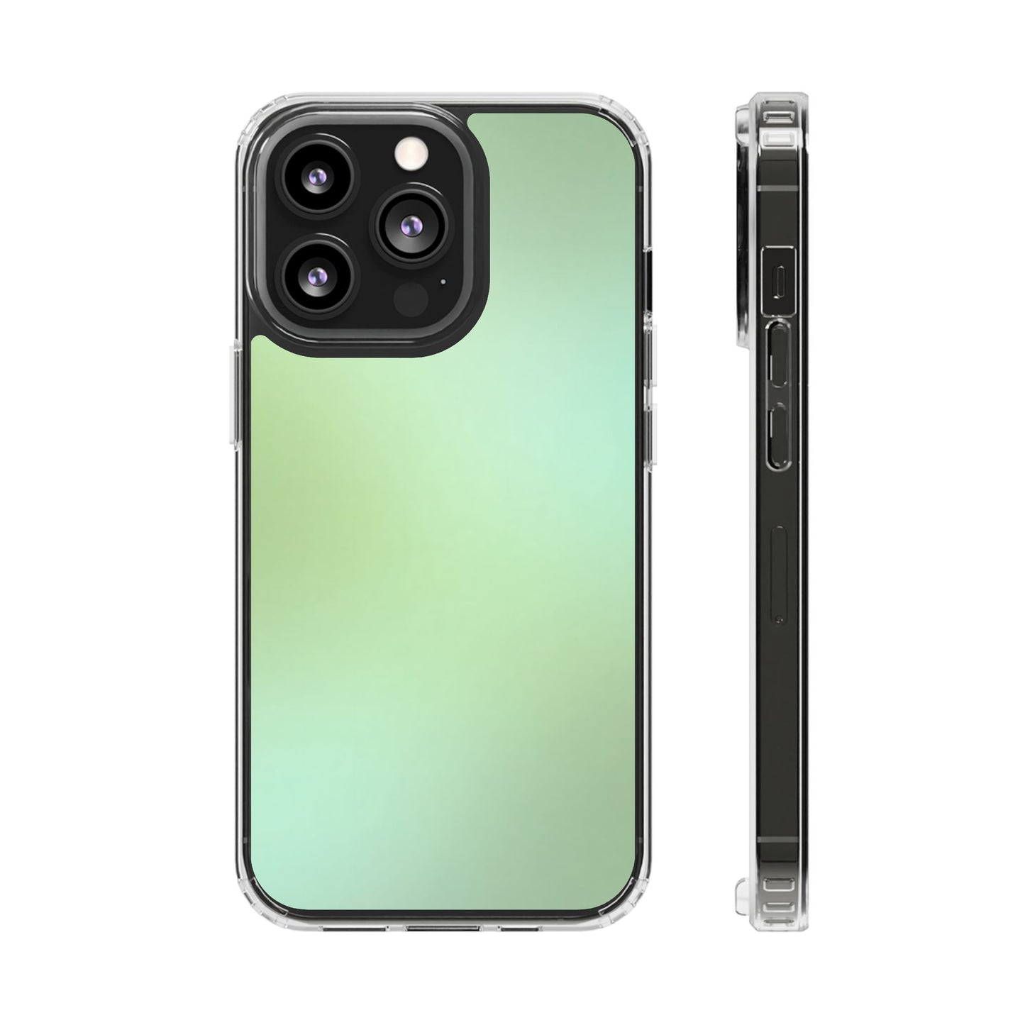 Soft Sage Aura Clear Case - MagSafe Compatible Mint Gradient Cover
