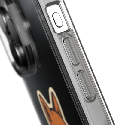 Clear Fox Emblem Phone Case - Vintage Wildlife Sticker Transparent Cover