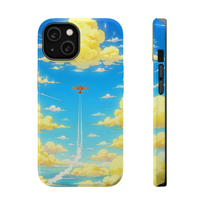 Cinematic Flight: Vintage Airplane Anime Sky MagSafe Case
