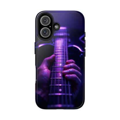 Neon Electric Guitar Tough Case - Purple Stage POV Cover for iPhone & Samsung