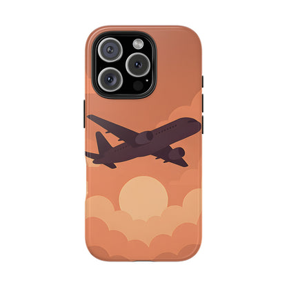 Golden Skies Airplane Tough Case - Minimalist Aviation Cover for iPhone & Samsung