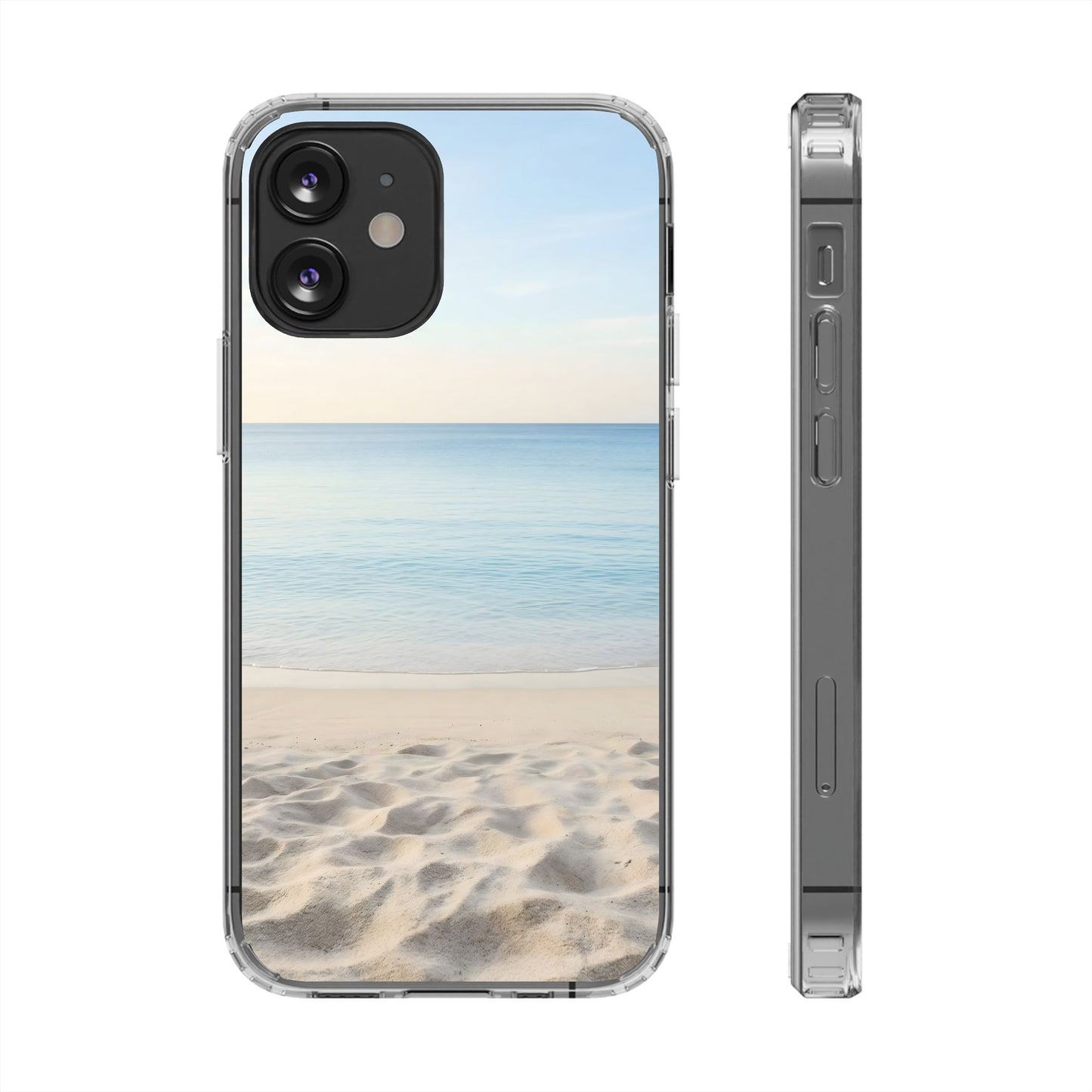 Serene Shoreline Clear Case - MagSafe Compatible Coastal Aesthetic