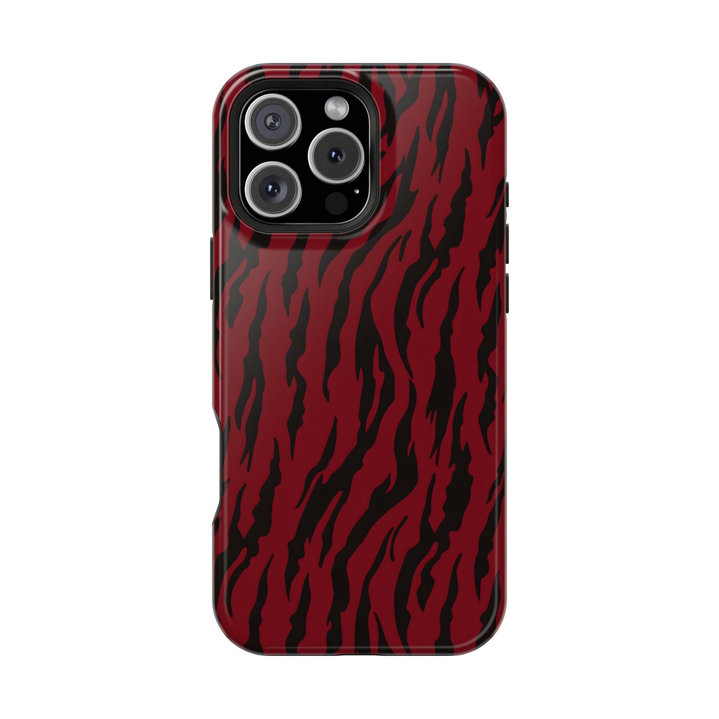 Crimson Instinct: Bold Red Tiger Print MagSafe Case