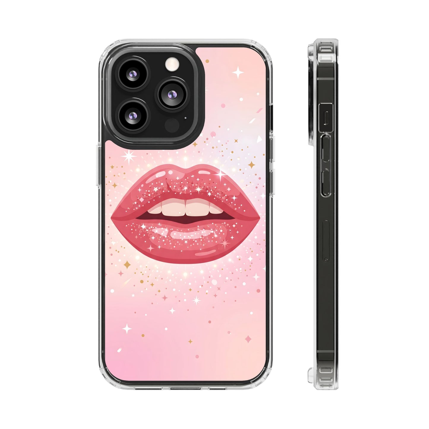 Glitter Lip Gloss Clear Case - MagSafe Compatible Y2K Aesthetic