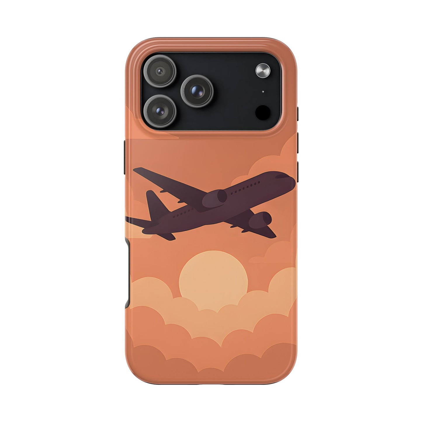 Golden Skies Airplane Tough Case - Minimalist Aviation Cover for iPhone & Samsung