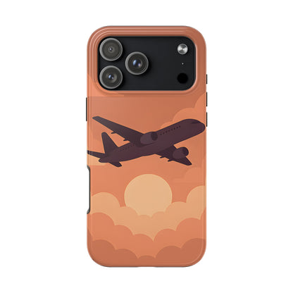 Golden Skies Airplane Tough Case - Minimalist Aviation Cover for iPhone & Samsung