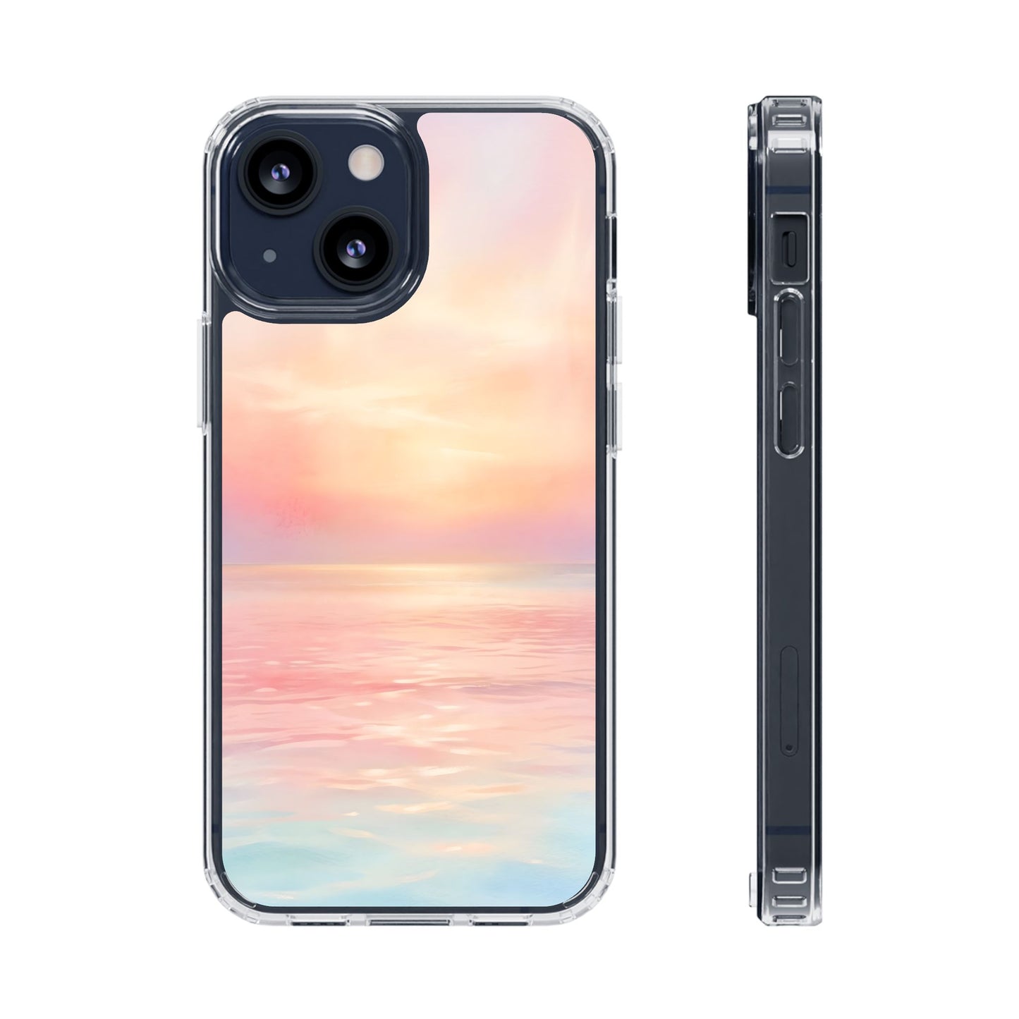 Pastel Coastal Sunrise Clear Case - MagSafe Compatible Ethereal Cover