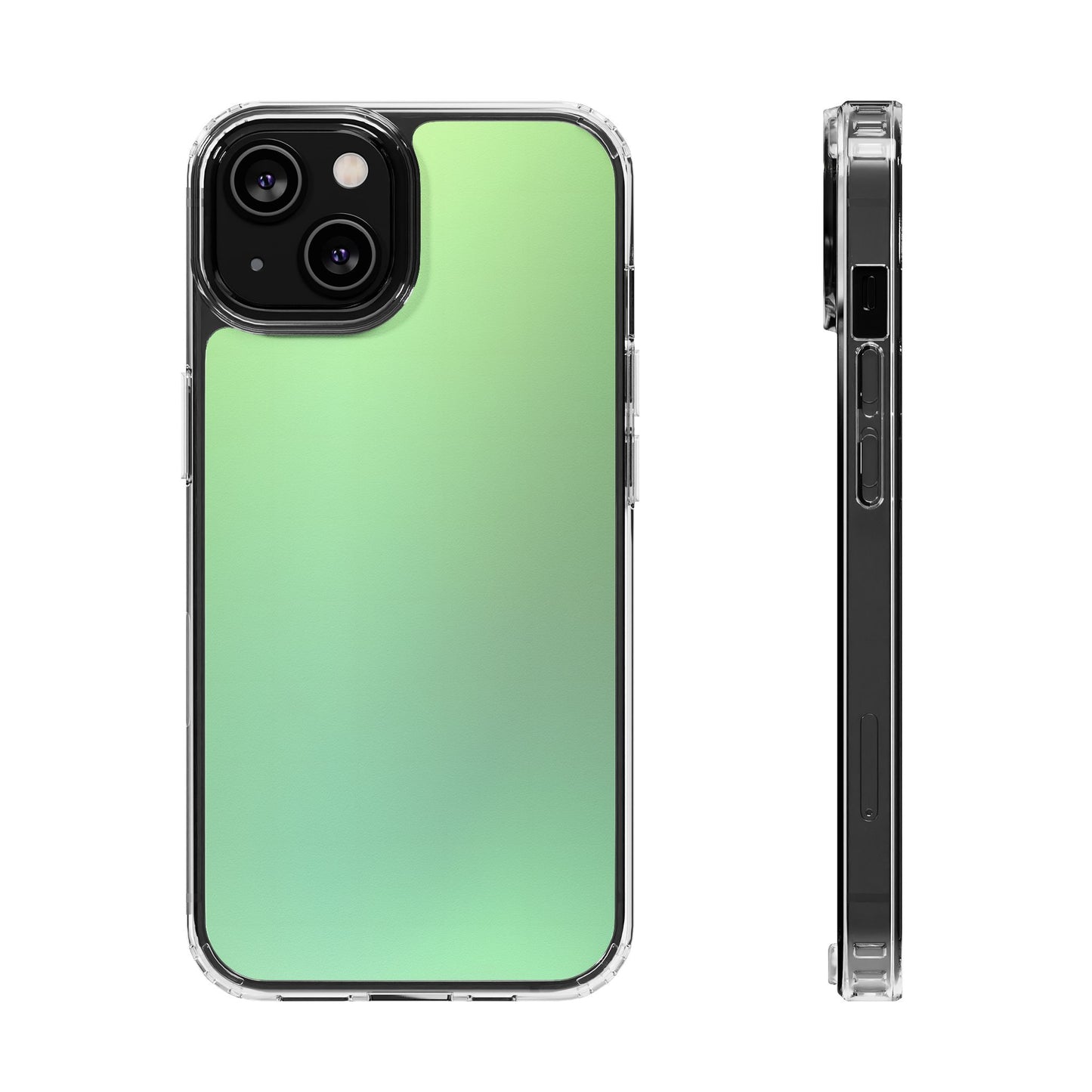 Soft Pistachio Aura Clear Case - MagSafe Compatible Mint Gradient Cover