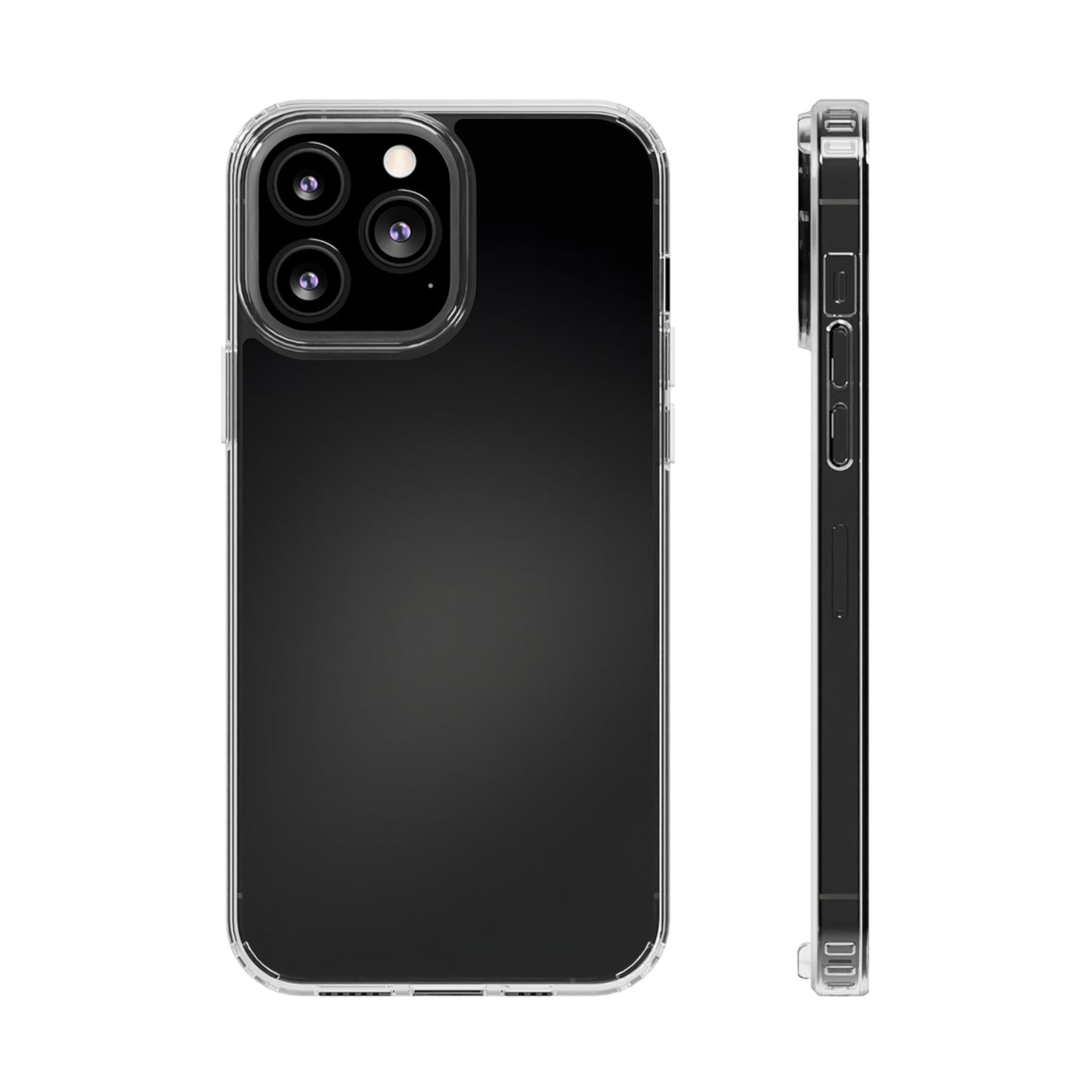 Obsidian Black Minimalist Clear Case - MagSafe Compatible Sleek Cover