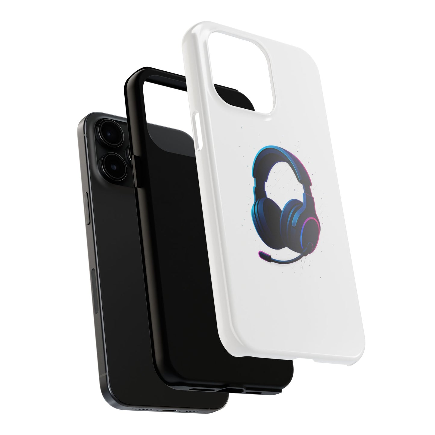 Minimalist Gaming Headset Tough Case - Clean Tech Cover for iPhone & Samsung