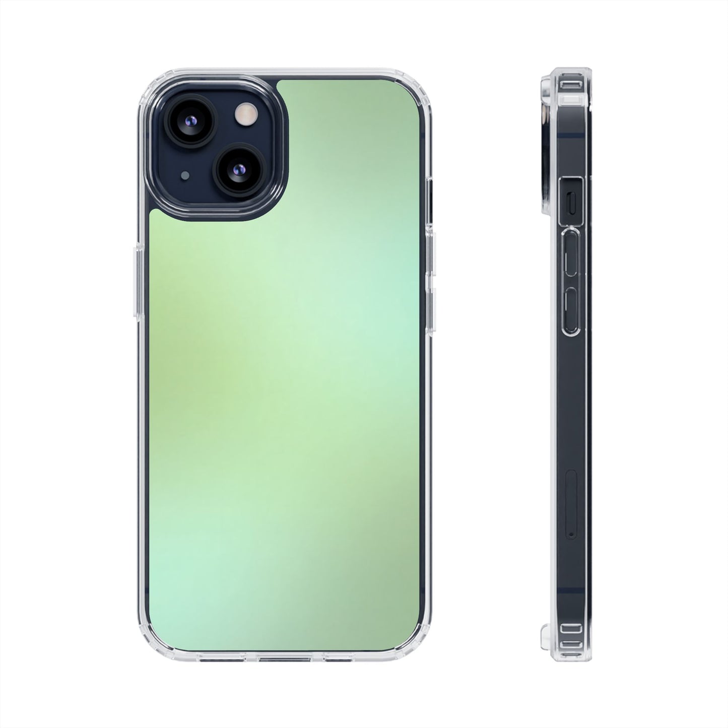 Soft Sage Aura Clear Case - MagSafe Compatible Mint Gradient Cover