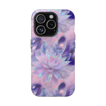 Ethereal Aura: Cosmic Iridescent Lotus MagSafe Case